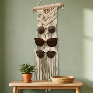 Tapiz de Pared de Macramé de Algodón Natural, Tapiz Tejido Estilo Boho, Soporte para Gafas de Sol Hecho a Mano, Servicios OEM/ODM - Product Image 2