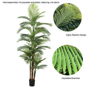 Palma <span class=keywords><strong>Areca</strong></span> Artificiale Ecologica <span class=keywords><strong>in</strong></span> Plastica 250cm con Vaso da 8 Pollici per <span class=keywords><strong>Casa</strong></span>, Ufficio, Giardino, Interni ed Esterni - Product Image 2