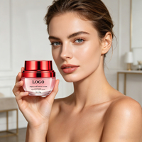 Crème hydratante pour peaux grasses à l'acide hyaluronique en flacon rouge, effet anti-rides, liftant et raffermissant pour femmes