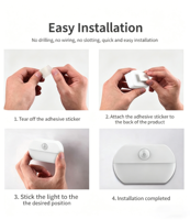 Lampe de nuit LED magnétique rechargeable à intensité variable avec détecteur de mouvement TAIKOO pour la maison, lampe murale pour chambre d'enfant