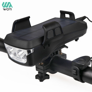 Yueli Bicycle Light <b>Phone</b> Holder 4 In 1 Solar Powered Rechargeable Led Headlight Mountain Bike With Speaker - Product Image 3