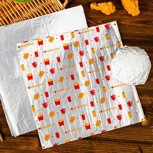 Papier d'emballage alimentaire biodégradable en PE imprimé sur mesure, résistant à la graisse, pour hamburger, sandwich, emballage en aluminium pour pain - Product Image 6