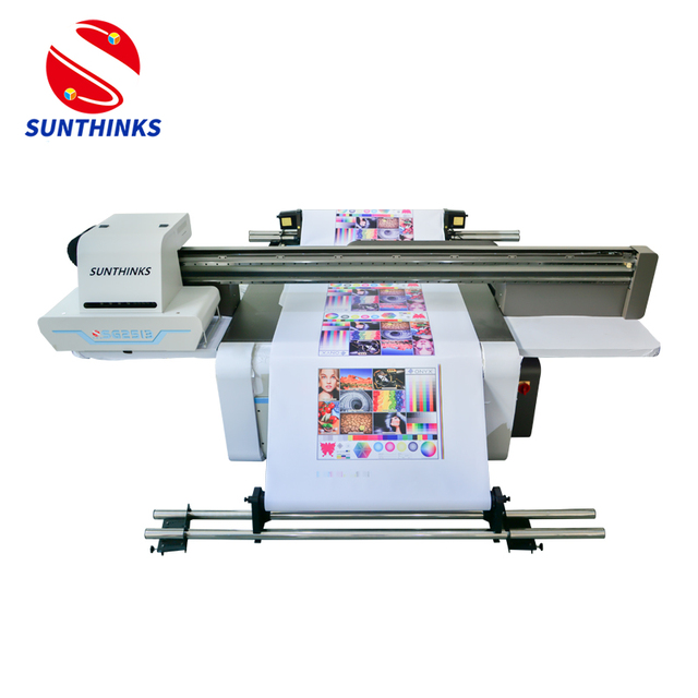 Industrial Flatbed and Roll Printing 2 in 1 UV Inkjet Printer for Phone Case /Wood/Glass/Lipstick Tube/Plastic Roll Printing