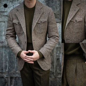 Jaquetas Masculinas de Negócios Vintage 1 Peça Ajuste Slim Terno Smoking para Noivo Casaco de Casamento Top Masculino <span class=keywords><strong>Blazer</strong></span> Sobretudo - Product Image 4