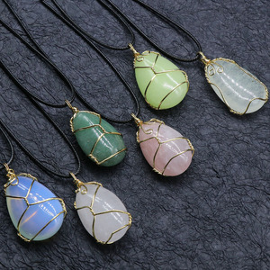 Hermosos Collares de Piedra Natural, Colgantes Hechos a Mano, Alambre Enrollado, <span class=keywords><strong>Colgante</strong></span> de <span class=keywords><strong>Amatista</strong></span> Chakra, Joyería para Hombres y Mujeres - Product Image 3