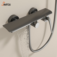 SAMTOU Nouvelle Douche Murale Haut de Gamme en Laiton à 2 Modes, Chaud/Froid, Effet Pluie, Douce, pour Salle de Bain et Chambre, avec Douchette à Main