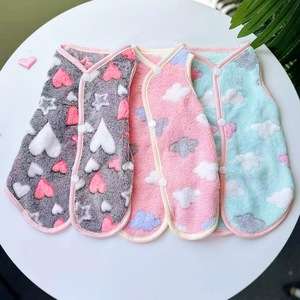 Gilet pour animaux de compagnie en polaire corail, imprimé chaud, pour chat et chien, vêtements d'automne et d'hiver - Product Image 1