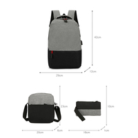 Sac à dos pour ordinateur portable QXMOVING, 3 en 1, pour homme et femme, sport, voyage, extérieur, compartiment pour ordinateur 15,6 pouces, pas cher, avec port USB de charge.