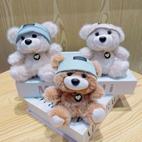 Porte-clés en peluche ours mignon de dessin animé créatif, personnalisé, doux, parfumé, animaux en peluche, breloque de sac, pendentif, poupée, porte-clés
