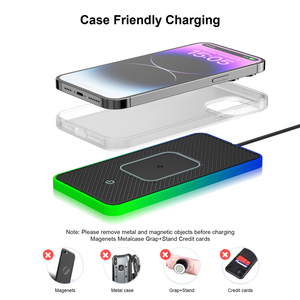 Base de Carga Inalámbrica para Auto con Luz RGB, Cargador Inalámbrico Rápido Tipo-C, Nuevo Lanzamiento 2026, para <span class=keywords><strong>iPhone</strong></span> 15 <span class=keywords><strong>Pro</strong></span> <span class=keywords><strong>Max</strong></span> - Product Image 2