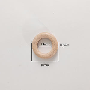 Anillo de madera de haya, anillo de dentición para bebé de madera maciza, artesanía redonda de madera de haya sin pintar. - Product Image 3