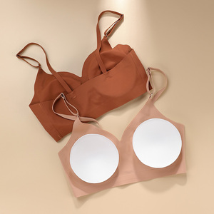 RTS verano corte láser <span class=keywords><strong>Por</strong></span> Mayor mujeres colorido sólido Bralette sujetador extraíble acolchado sujetadores inalámbrico sujetador sin costuras para niñas - Product Image 5