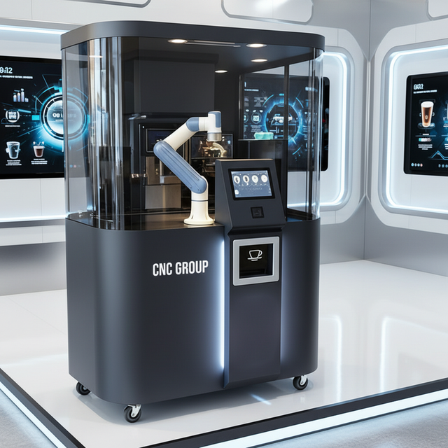 Intelligent Six-axis Collaborative Robot Coffee & Ice Coffee Making Commercial Kiosk 100-150 Drinks/Hour 5.68KW 220V 1.5x1.35x2m