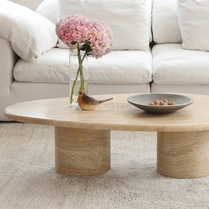 Tavolino da Caffè Moderno Minimalista in Travertino con Texture in Pietra Naturale, <span class=keywords><strong>Rettangolare</strong></span>, per <span class=keywords><strong>Arredamento</strong></span> <span class=keywords><strong>Soggiorno</strong></span> - Product Image 4