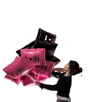 Ballon en aluminium noir personnalisé à impression sur mesure, lumière chaude clignotante à trois vitesses pour enfants - Texte et logo personnalisés pour fête à thème urbain