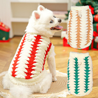 Gilet de Noël pour chien et chat, en polaire pelucheux, motif zigzag, avec anneau en D pour laisse, pour chiens de petite et grande taille, XS-8XL