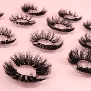 Eye Lashes Nhãn Hiệu Riêng Full Strip Lashes 25 Mét Nhà Cung Cấp Thương Hiệu Riêng Tùy Chỉnh Siberia Trở Lại Tinh Khiết Mink Lông Mi