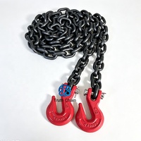 Cadena de Remolque para Camión de Plataforma, Remolque, Tractor, Automóvil, Cadena de Remolque Tipo V de Grado 80 de 5/16 Pulgadas con Gancho en J