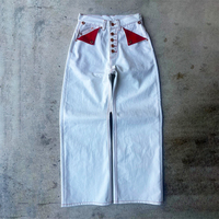 Pantalon en jean à coque rigide pour homme, style streetwear, coupe large et ample, avec boutons, pour l'extérieur, par un fabricant spécialisé dans la production rapide.