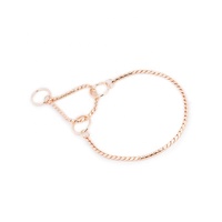 Collier pour chien en acier inoxydable plaqué or rose, personnalisable et réglable, type martingale, en forme de serpent