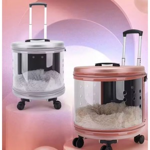 Échantillon gratuit : Sac de transport transparent multifonctionnel pour chat et chien, type capsule spatiale, avec roulettes - Product Image 1