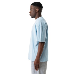Última llegada al por mayor camiseta de hombre de alta calidad 100% algodón de punto de gran tamaño transpirable secado rápido estilo de calle 240g - Product Image 6