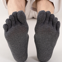 Chaussettes mi-mollet pour hommes Quatre Saisons, cinq doigts, mélange coton-polyester, sans couture, anti-humidité, couleur unie, pour usage quotidien et décontracté