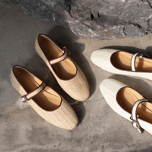 WETKISS Chengdu Women Shoes Factory OEM <strong>Boho</strong> Style Espadrilles Straw <strong>Flat</strong> Shoes Round Toe Ballet <strong>Flats</strong> Women Mary Jane <strong>Flats</strong> - Product Image 5