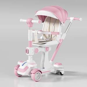 Yeni 2-8 yaşındaki çocuk scooter'i Pedal kasnak altı-in-one kaykay katlanabilir üç tekerlekli açık kullanım yapılmış plastik çelik alaşım - Product Image 1