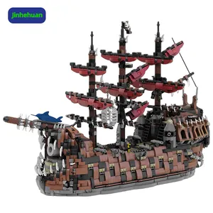 MOC-165091 модель пиратского корабля, сборка лодок, набор кирпичей, самоустанавливающие строительные блоки, развивающие игрушки для мальчиков, детей