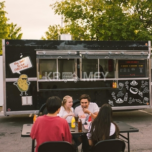 2025 Pizza BBQ Crêpe Rue Mobile Chariot Refrigeratorair Stream Remorque Alimentaire Avec Toilette - Product Image 3