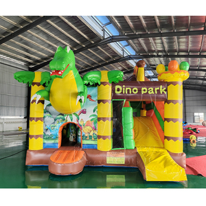 Château gonflable sur le thème de la jungle avec animaux de la savane en PVC personnalisé, avec toboggan, portable, garantie de 3 ans pour une utilisation en aire de jeux - Product Image 3