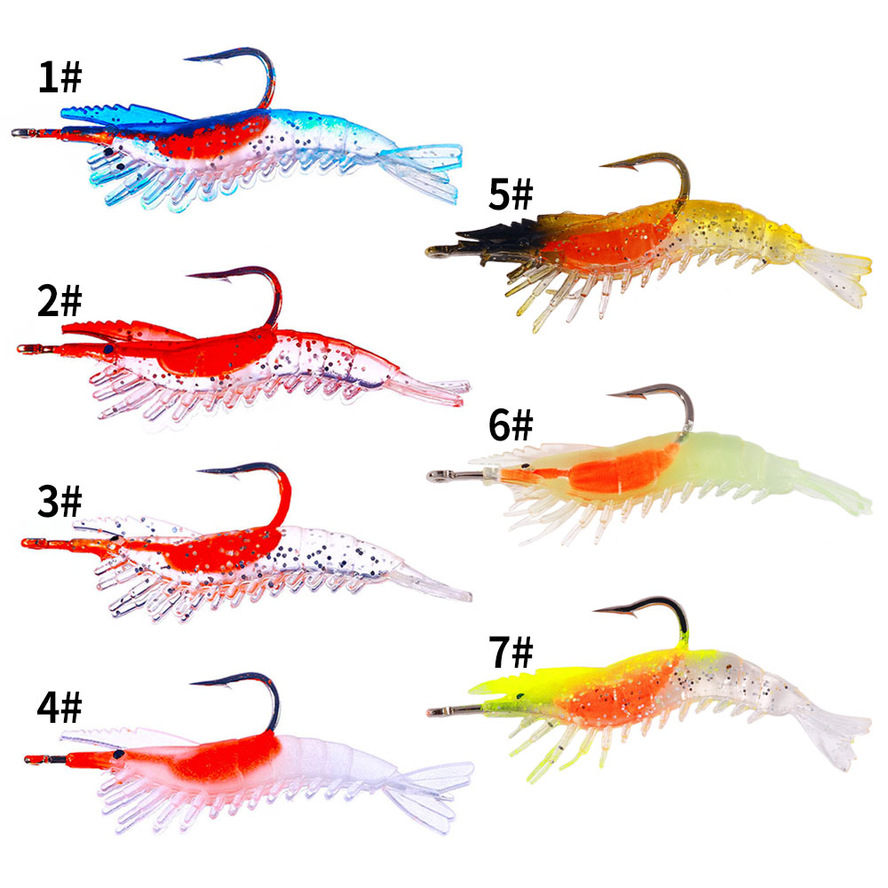 5pcs/bag Soft Plastic Shrimp Baits - Effective Fishing Lures