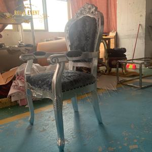 Chaise Mariage Royal Trône Chaises Fauteuils de Salle à Manger en Bois Chaise Classique <span class=keywords><strong>Baroque</strong></span> Côté Trône Chaises pour Salle à Manger Événements - Product Image 3