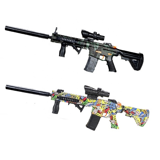Factory Sell Electric M416 Splat Blaster Toy Gun Automatic Shooting M4A1 Splatter Blaster Toy Gun with Color Box