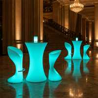 Meubles de bar LED, tables de fête pour boîte de nuit, événements, banquets, tabourets de bar portables, table à cocktails lumineuse 16 couleurs, table moderne RGB