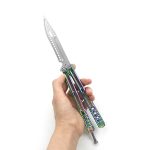<strong>Butterfly</strong> <strong>Trainer</strong> <strong>Knife</strong> 420 No Sharp Blade Zinc Alloy Handle Folding Practice Fancy <strong>Knife</strong> - Product Image 4