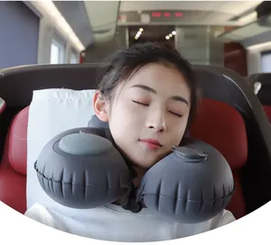 Travesseiro travesseiro viagem inflável, travesseiro inflável em u para dormir viagem, pescoço duplo