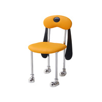 Chaise de style crème mi-siècle, chaise de salle à manger avec dossier en forme de chien et de Mickey, tabouret de coiffeuse pour la maison, la chambre et la salle à manger