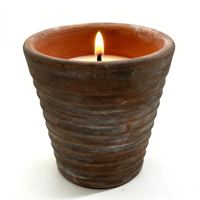 Pot à bougie en terre cuite naturelle, pot à bougie large en céramique écologique, pot en argile personnalisé avec logo