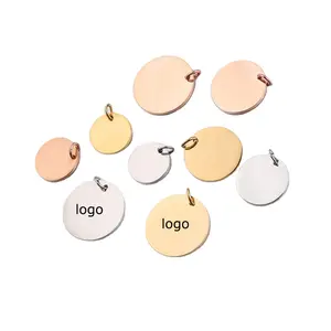Custom Design LOGO Engraved Metal jewelry brand tags for jewelry bracelet necklace custom pendant logo jewelry