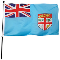 Expédition rapide, nouveau drapeau numérique imprimé Fiji de 3x5 pieds pour décorations extérieures