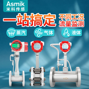 Asmik Vortex Flowmeter MIK-LUGB DN50 Steam Liquid Gas Air Flow Measurement Flange Connection Stainless Steel - Product Image 1