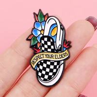 En gros : Épingles en métal à motifs de dessins animés, Épingles à chaussures mignonnes et tendance à motifs floraux, Broches souvenirs avec citations anglaises, Épingles créatives à lettres anglaises, Accessoires