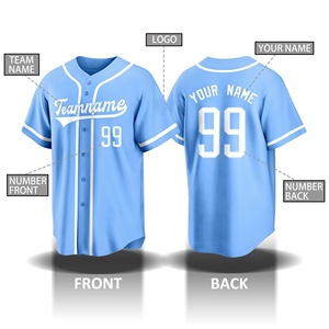 Op Maat Gemaakte Sublimatie Volledig Knoop Honkbal Jersey Unisex Plus Size Ademend Polyester Uniform Borduurwerk Print Anti-uv Snel - Product Image 2