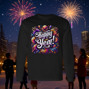 Maglietta a maniche lunghe coordinata con fuochi d'artificio per Capodanno in famiglia 2026 - Product Image 3