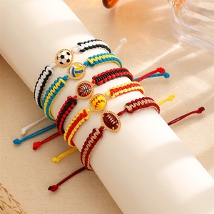 สร้อยข้อมือถักเชือกสไตล์ยุโรปและอเมริกา สำหรับกีฬา รักบี้ วอลเลย์บอล ฟุตบอล ซูเปอร์โบวล์ ฟุตบอลโลก - Product Image 2