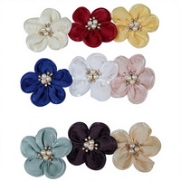 Applique en tissu en forme de fleur, ornée de perles et de strass, taille personnalisable, pour toutes les saisons, idéale pour les accessoires vestimentaires