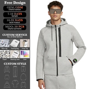 Felpe con Cappuccio e Zip Personalizzate per <span class=keywords><strong>Uomo</strong></span>, Produzione all'Ingrosso, Stile Oversize Streetwear, Vestibilità Ampia, in Pile Tecnico - Product Image 1