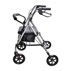Four-Wheeled Walking Aid Height Adjustable <b>Foldable</b> Rollator With Seat And Storage Bag For Elderly Mobility Assistance - Product Image 5